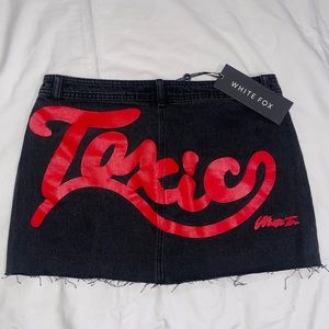 ‘TOXIC’ DENIM MINI SKIRT